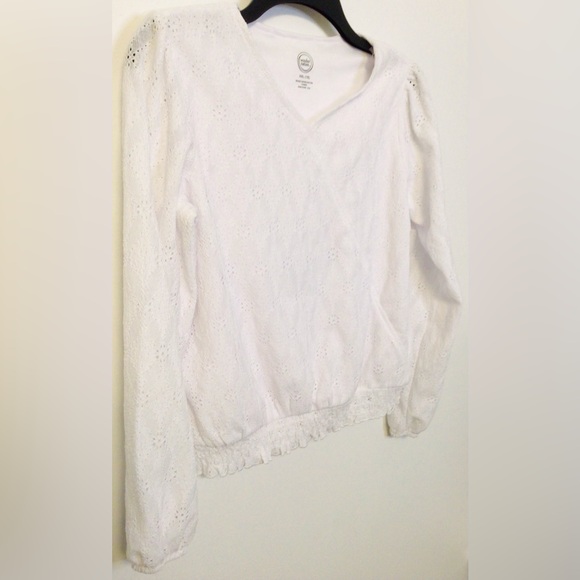 Wonder nation long sleeve white blouse girls size XXL / 18 - Picture 5 of 5